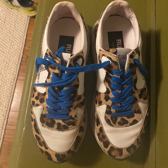 Golden Goose Calf Hair Animal Print Athletic Sneakers - Picture 5 of 14